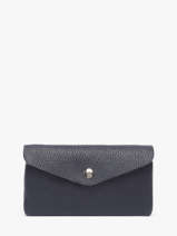 Portemonnee Leder Milano Blauw caviar CA23113